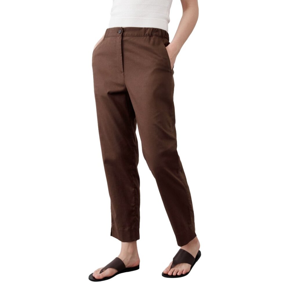 Tapered Linen-Blend Pull-On Pant